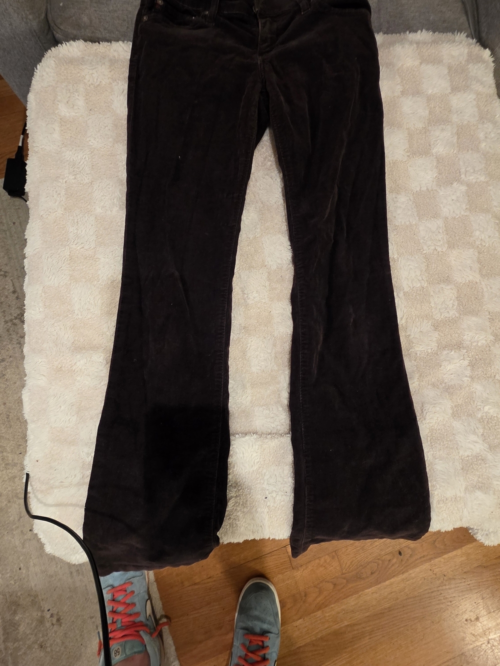 Ag Adriano Goldschmied Dark Brown Corduroy Flared Pants Size 27R